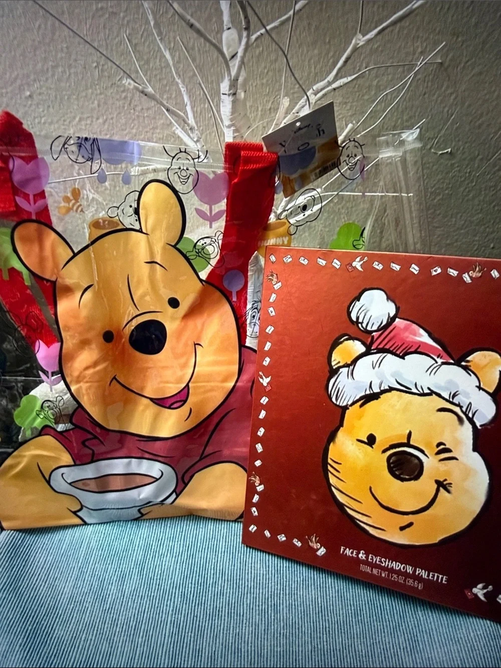 Disney Winnie the pooh cosmic tote & Face & eyeshadow palette with mirror
